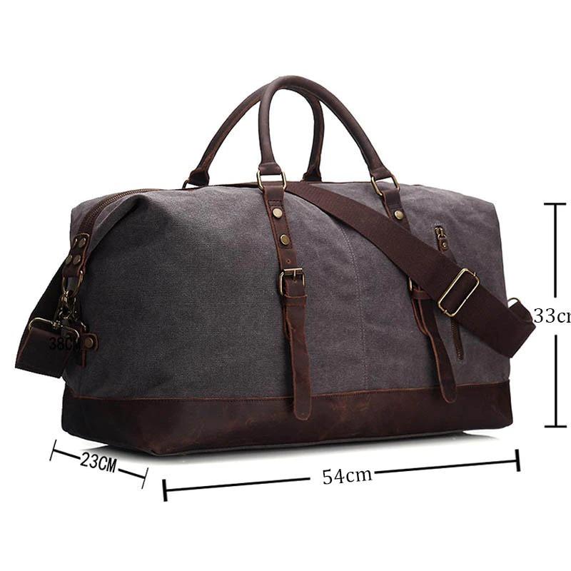 canvas and leather weekender backpack Jules Canvas & Leather Weekender Bag