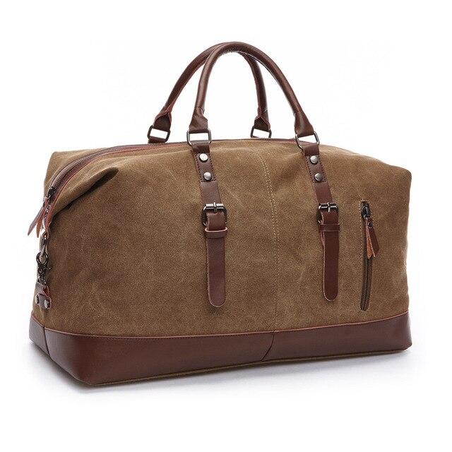 Jules Canvas & Leather Weekender Bag GR Brown 