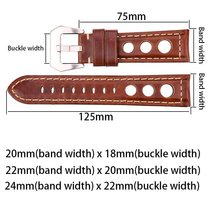 Jurgen Cowhide Leather Rally Watch Strap With Tang Buckle GR 