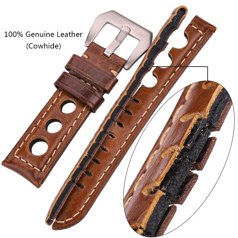 Jurgen Cowhide Leather Rally Watch Strap With Tang Buckle GR 