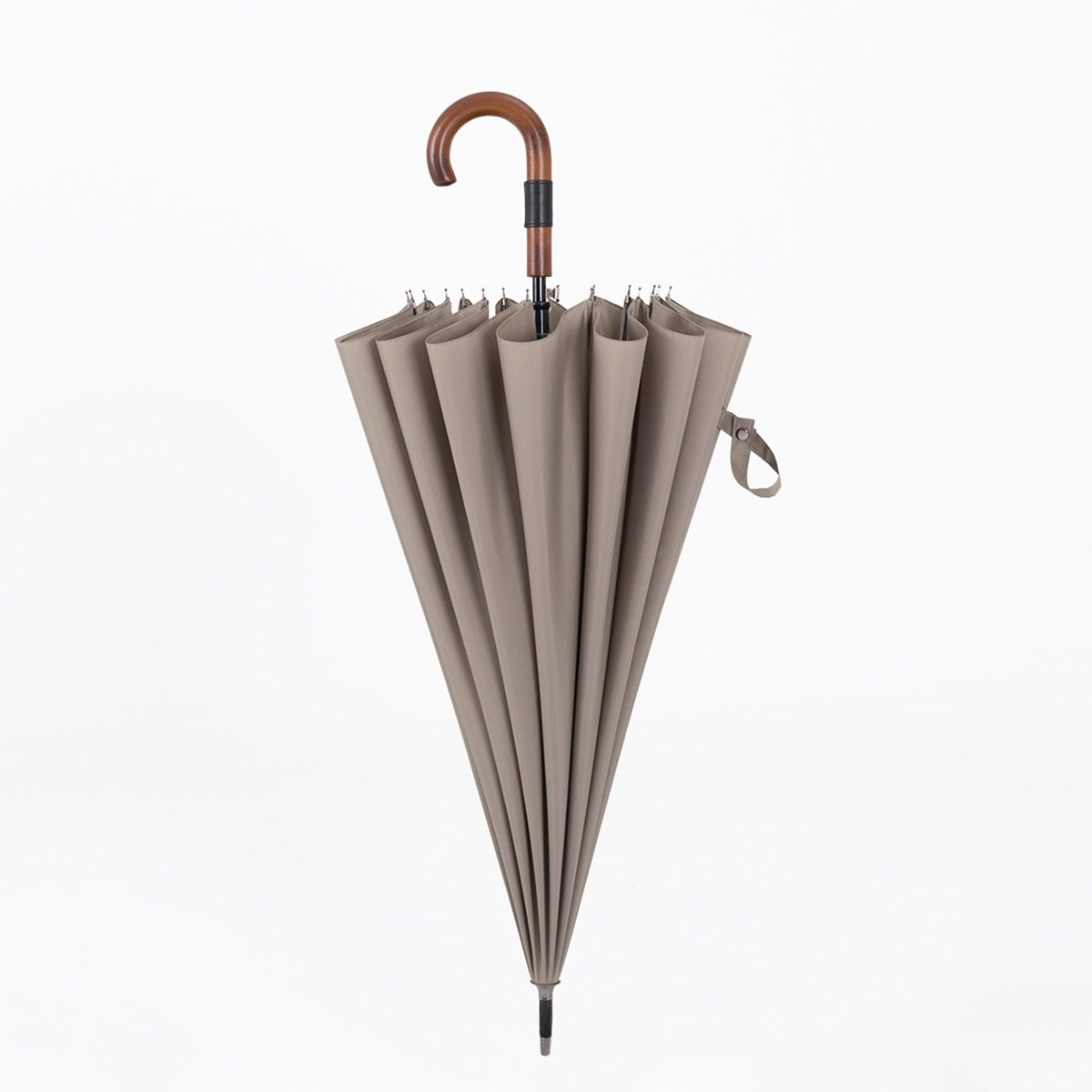 Large 120 cm Wooden Handle Premium Umbrella Parachase Khaki 