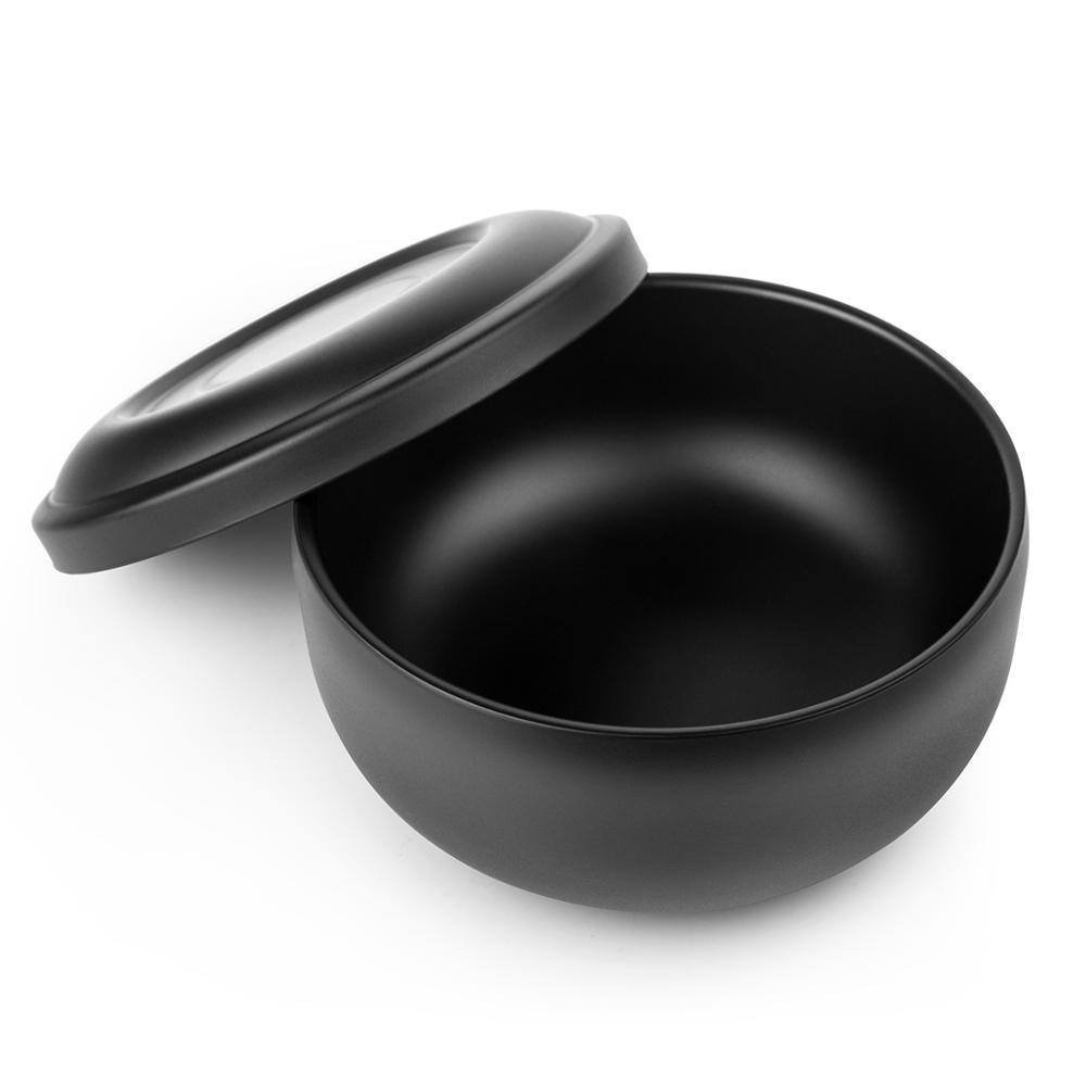 Large Black Stainless Steel Shaving Soap Bowl GR 