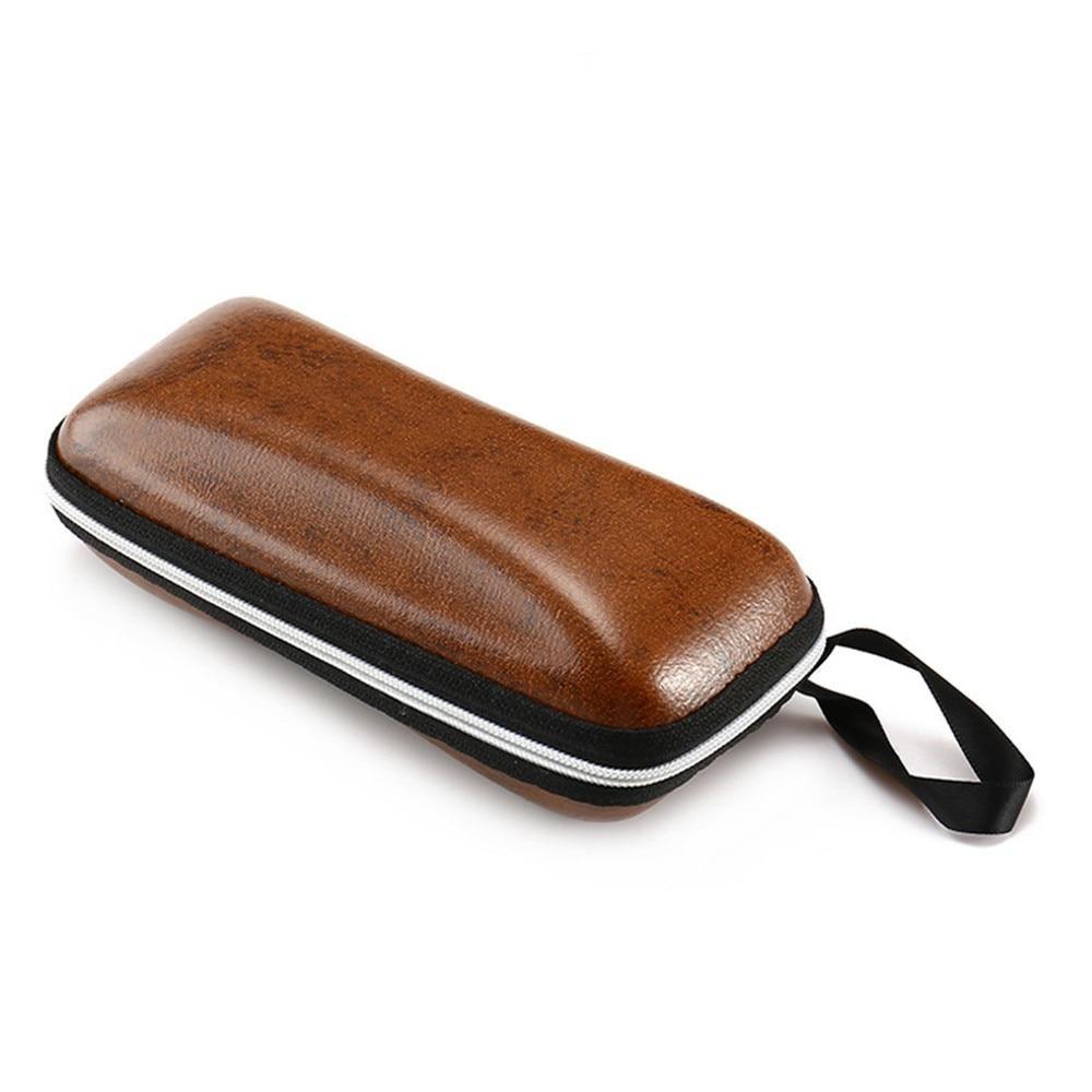 Leather Zippered Sunglass Case GR Brown 