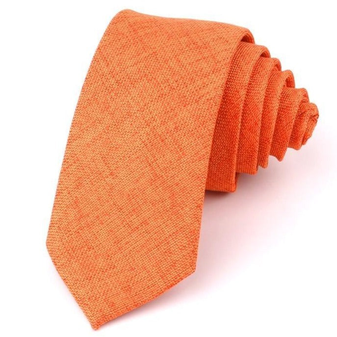 Leisure Solid Slim Tie GR Orange 