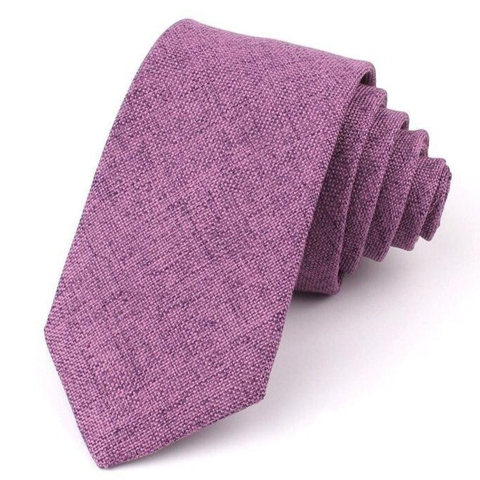 Leisure Solid Slim Tie GR Purple 