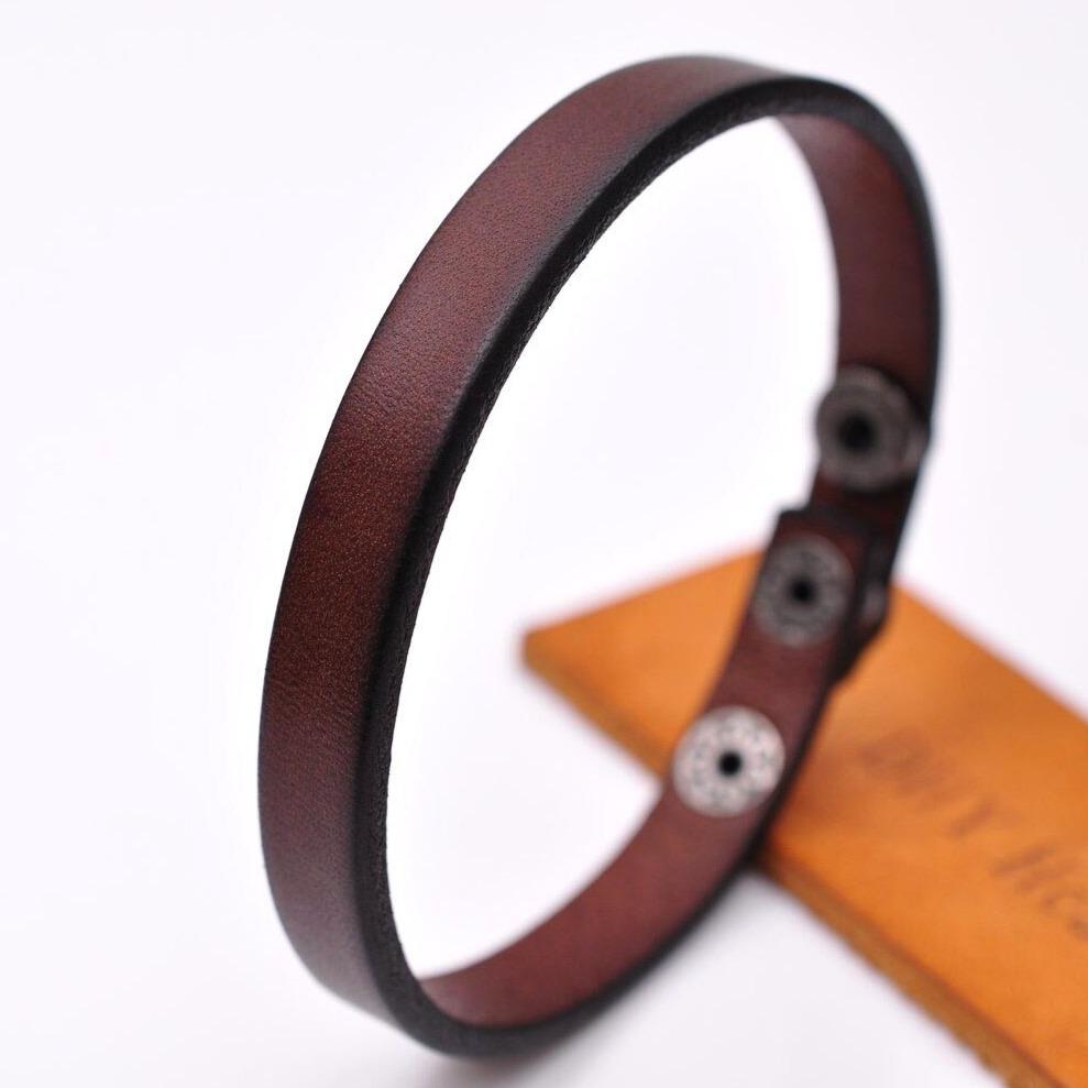 Lennart Adjustable Minimalist Cowhide Leather Bracelet GR 