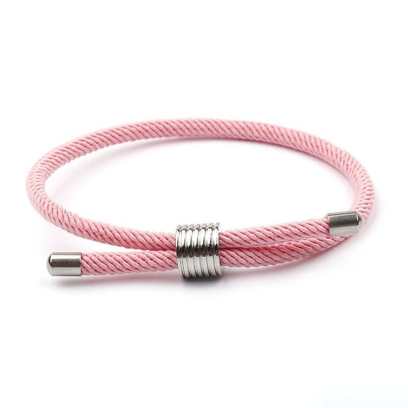 Luca Minimalist Milan Rope Bracelet GR Pink 