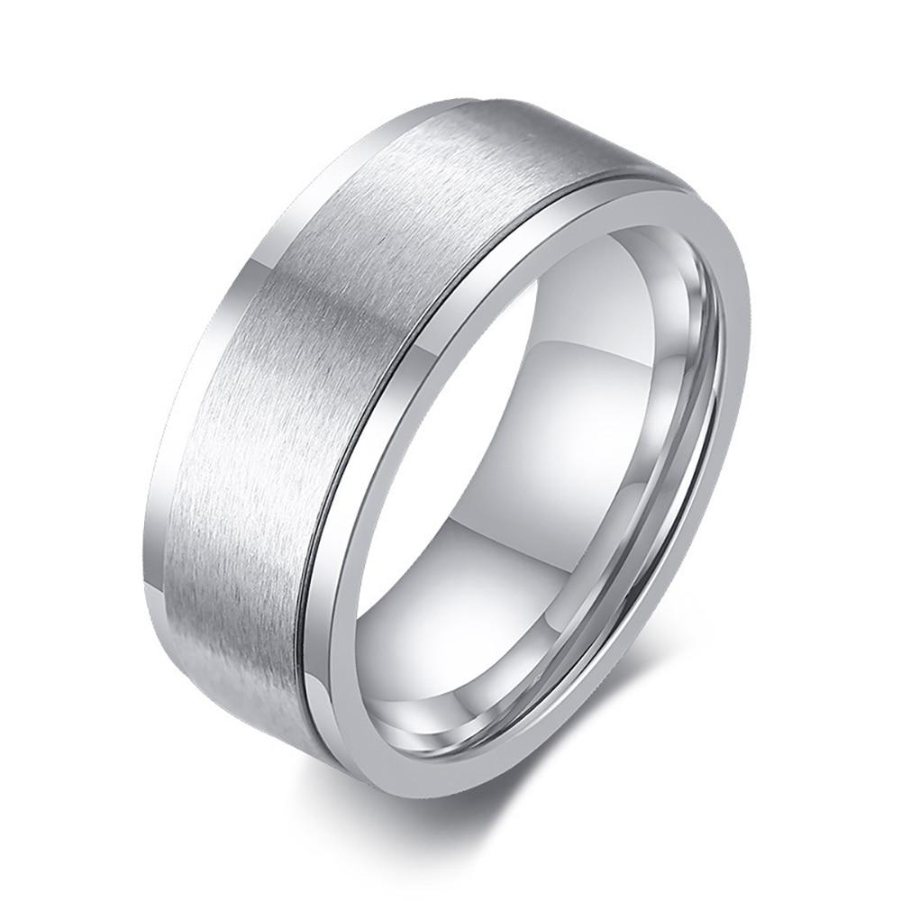 Magnus Brushed Solid Spinner Ring GR 6 Silver 