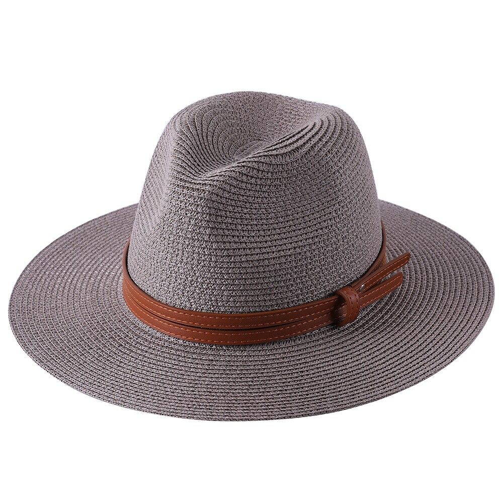 Malaga Panama Hat With Leather Band GR Dark Grey 56-58cm 