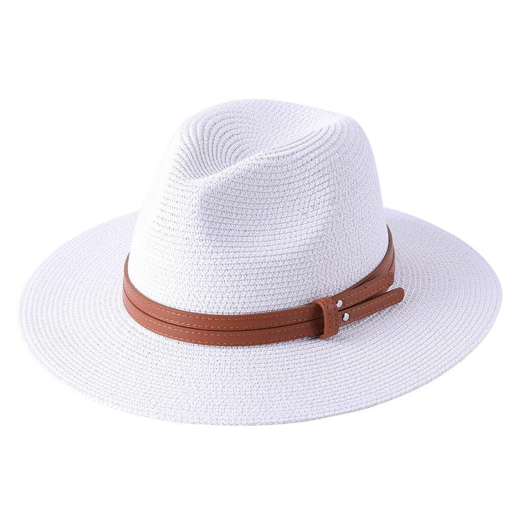 Malaga Panama Hat With Leather Band GR white 56-58cm 