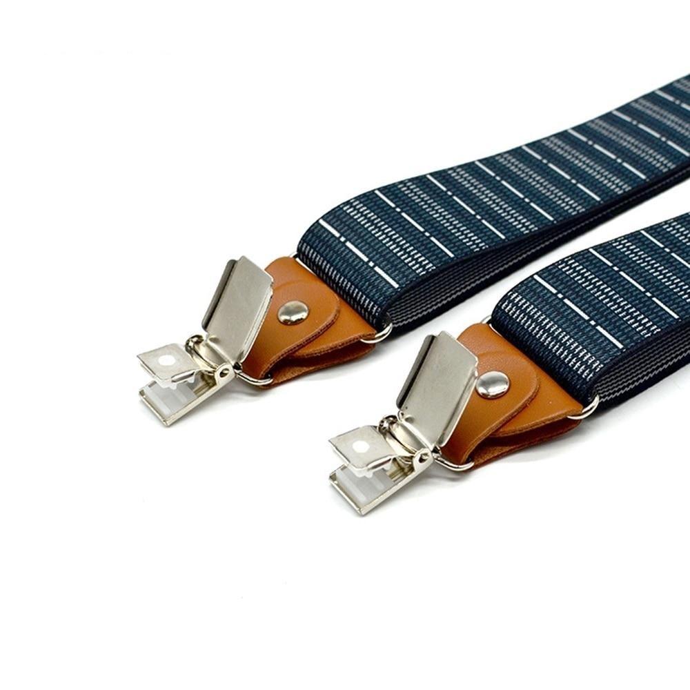 Marine Striped Single Clip Wide Suspenders GR 