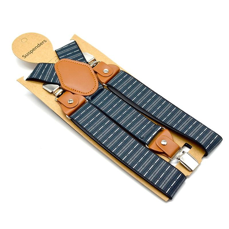 Marine Striped Single Clip Wide Suspenders GR Yellow 