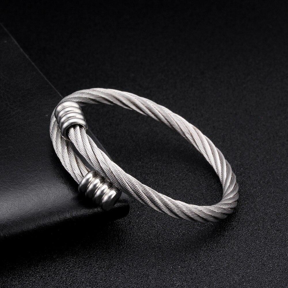 Mats Metal Rope Minimal Cuff Bracelet GR 