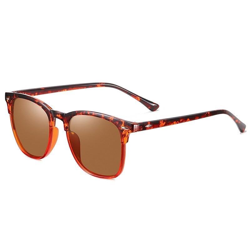 Matteo Polarized Leopard Sunglasses GR Brown 