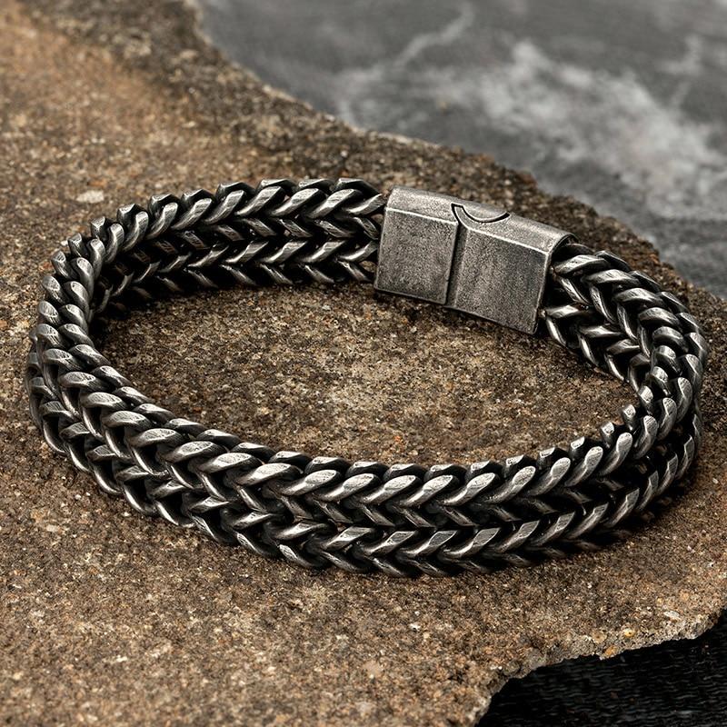 Mattias Stainless Steel Double Chain Bracelet GR 