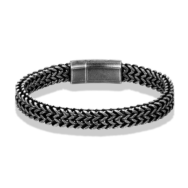 Mattias Stainless Steel Double Chain Bracelet GR Magnetic 19cm 