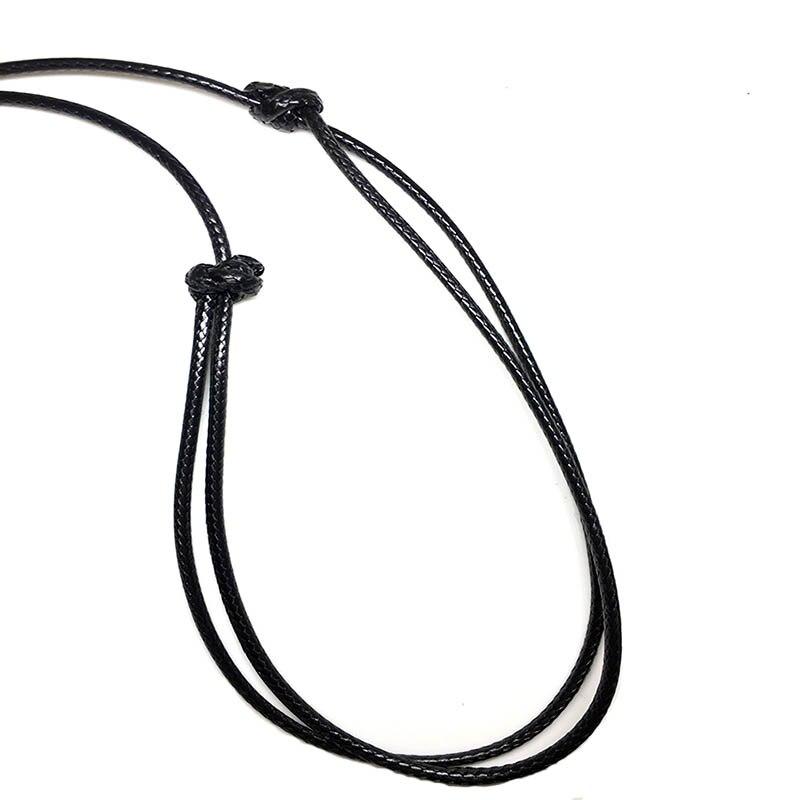 Minimalist Black Adjustable Leather Cord Necklace GR 