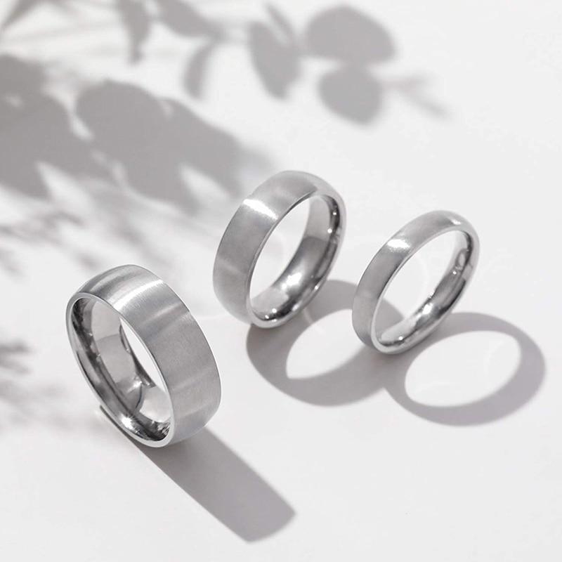 Minimalist Brushed Silver-Tone Titanium Ring GR 