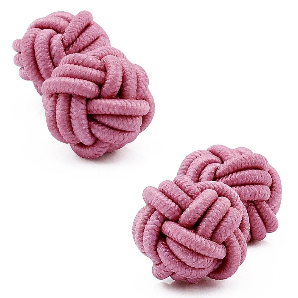 Minimalist Knot Cufflinks GR Dark Pink 