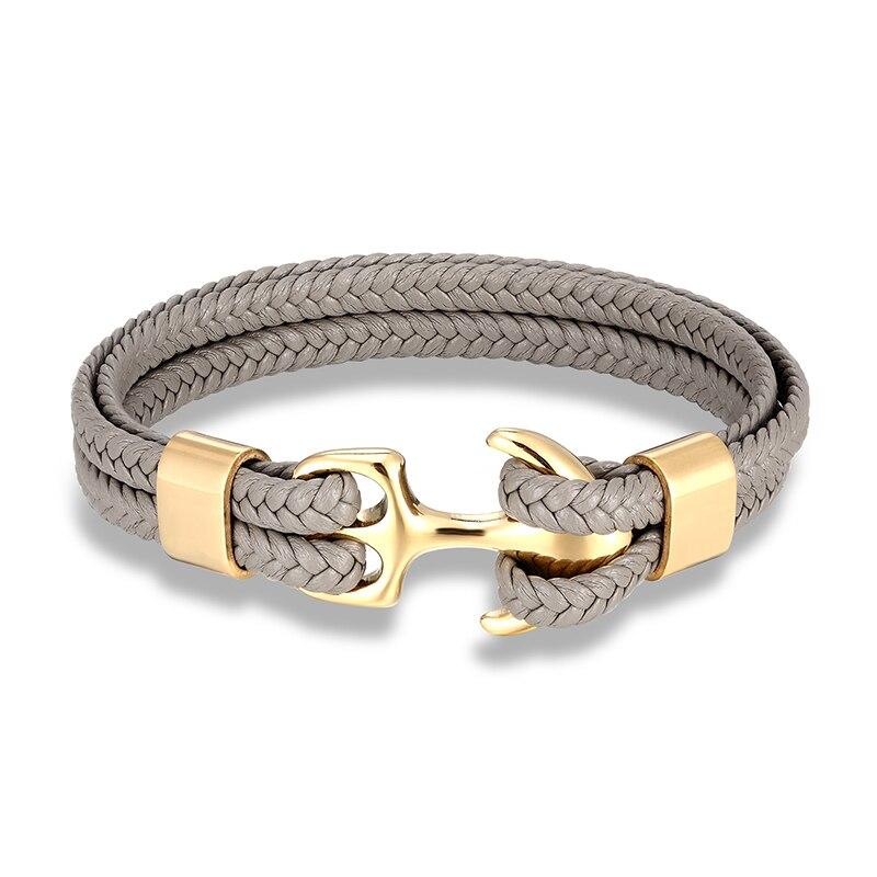 Nardo Grey Braided Leather Bracelet GR Golden S 