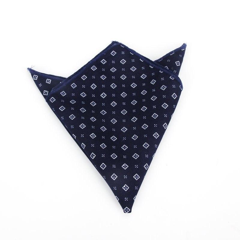 Navy Blue Geometric Cotton Handkerchief GR 