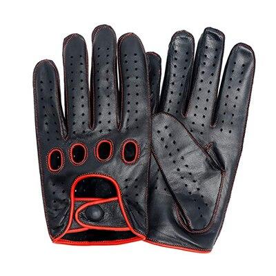 Niki Goatskin Leather Driving Gloves GR Black & Red XL 