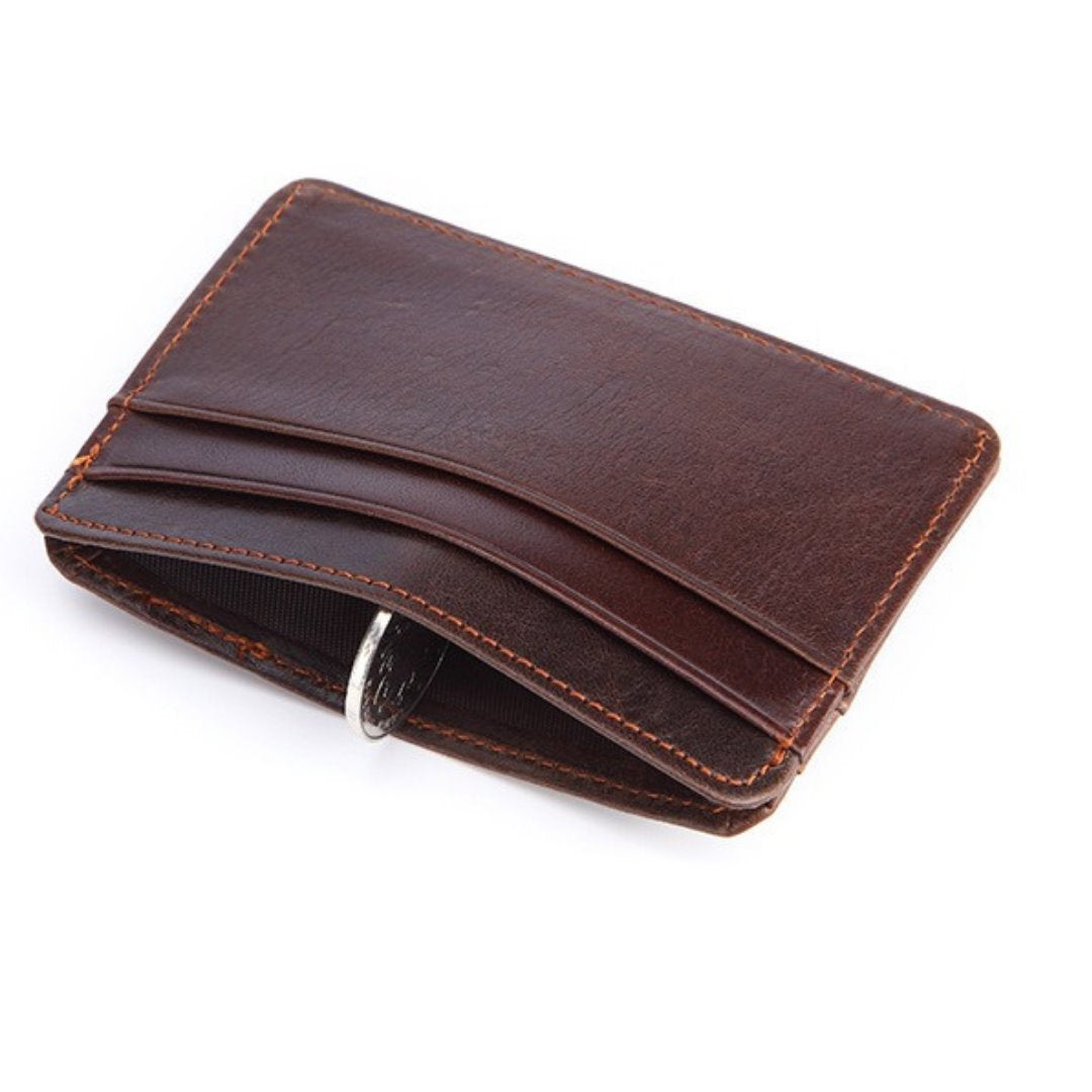 mm First Layer Cowhide Dollar Clip Card Holder Men's and Women's Wallet MM6 Simple Wallet Card Bag