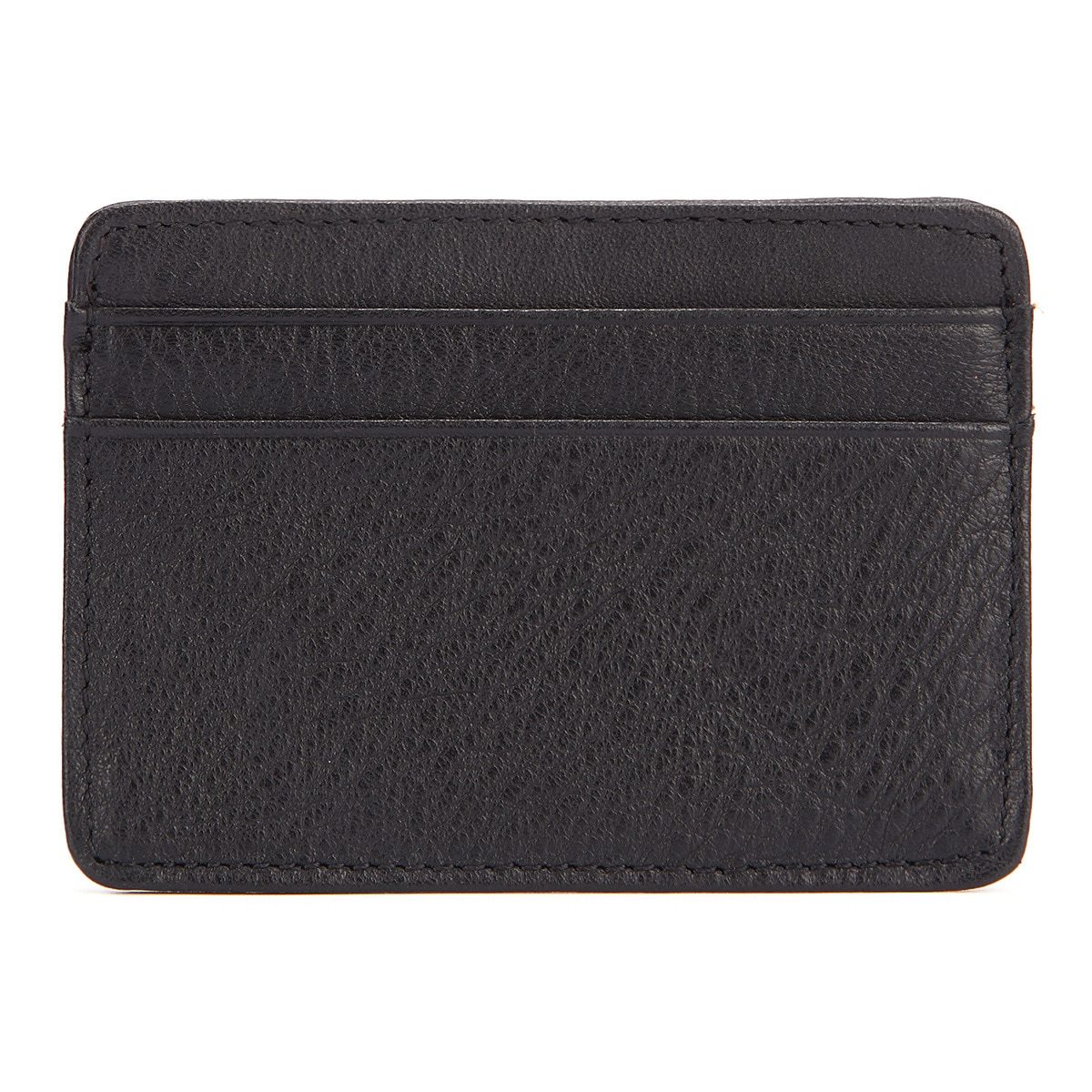 Noah Ultra Slim Minimalist Cowhide Leather Card Holder GR Black 