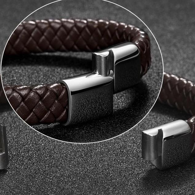 Olaf Vintage Braided Leather Bracelet GR 