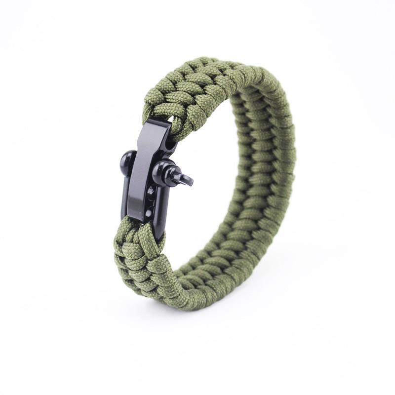 Ontario Paracord Bracelet With Stainless Steel Buckle GR Army Green (S) 8in/20cm 
