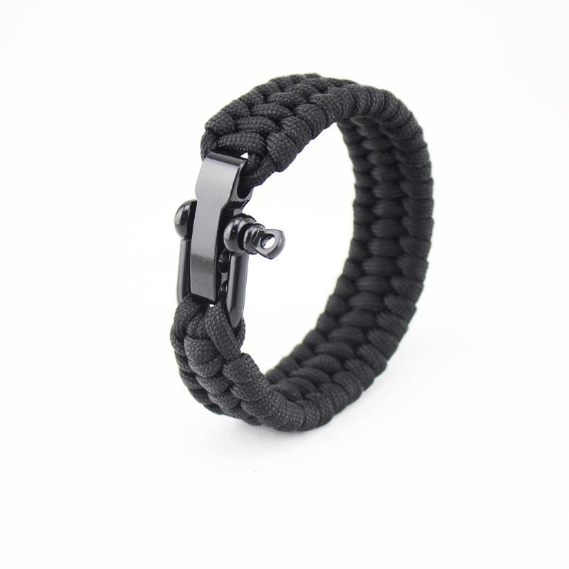 Ontario Paracord Bracelet With Stainless Steel Buckle GR Black (S) 8in/20cm 