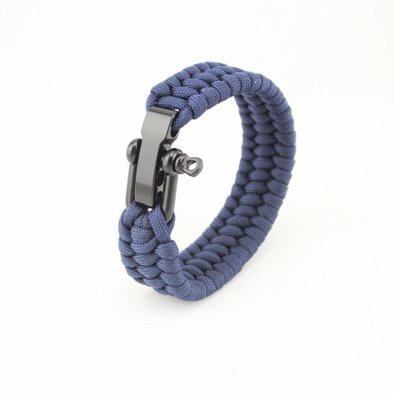 Ontario Paracord Bracelet With Stainless Steel Buckle GR Blue (S) 8in/20cm 