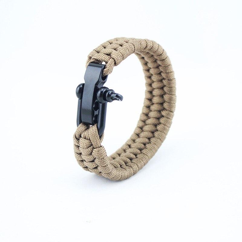 Ontario Paracord Bracelet With Stainless Steel Buckle GR Khaki (S) 8in/20cm 