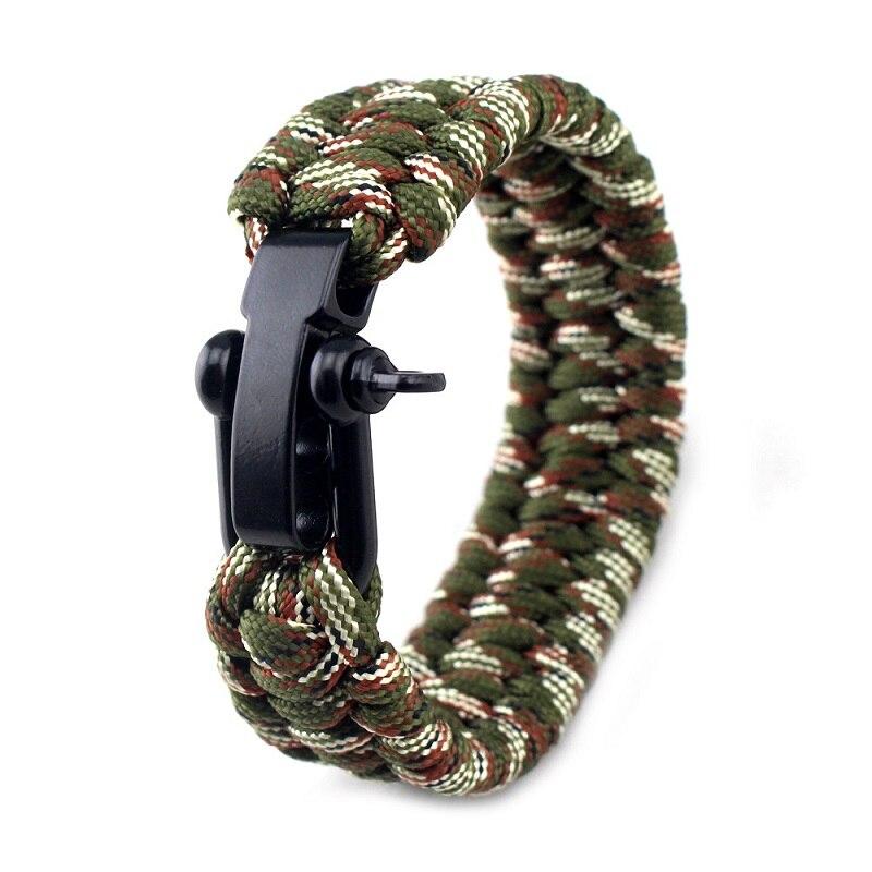 Ontario Paracord Bracelet With Stainless Steel Buckle GR Woodland Camouflage (S) 8in/20cm 