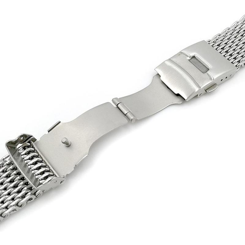 Orlando Stainless Steel Shark Mesh Watch Strap With Push-Button Deployant Clasp GR 