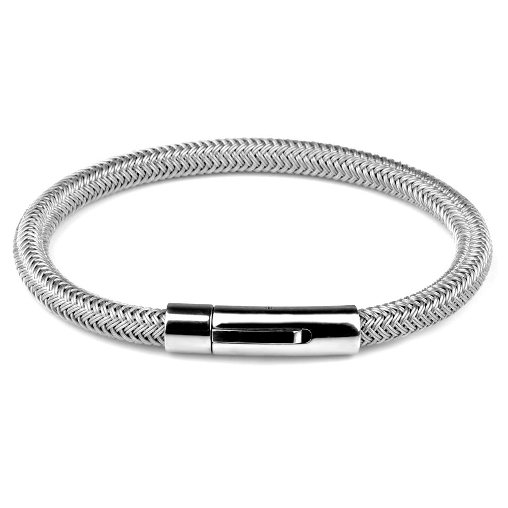 Ornell Metal Rope Bracelet GR Silver 18.5cm 