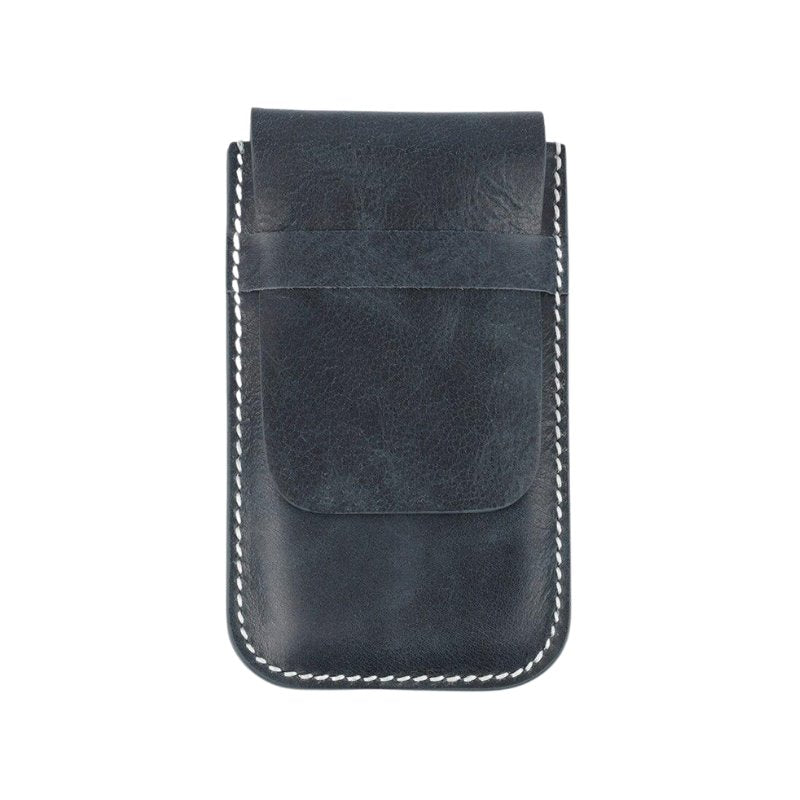 Oscar Leather Single Watch Travel Case GR Blue 