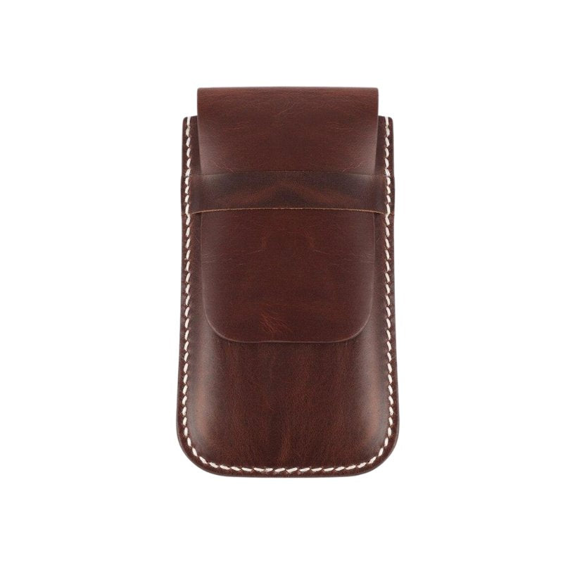 Oscar Leather Single Watch Travel Case GR Brown 