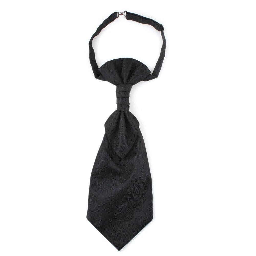 Paisley Ascot Tie Pre-Tied GR Black 