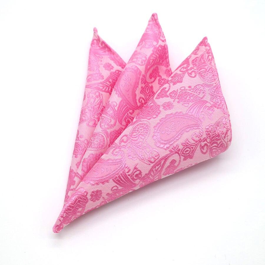 Paisley Jacquard Silk Pocket Square GR Pink 