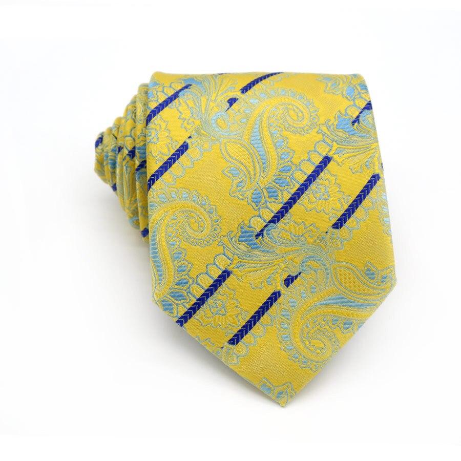 Paisley Striped Silk Tie GR Yellow 