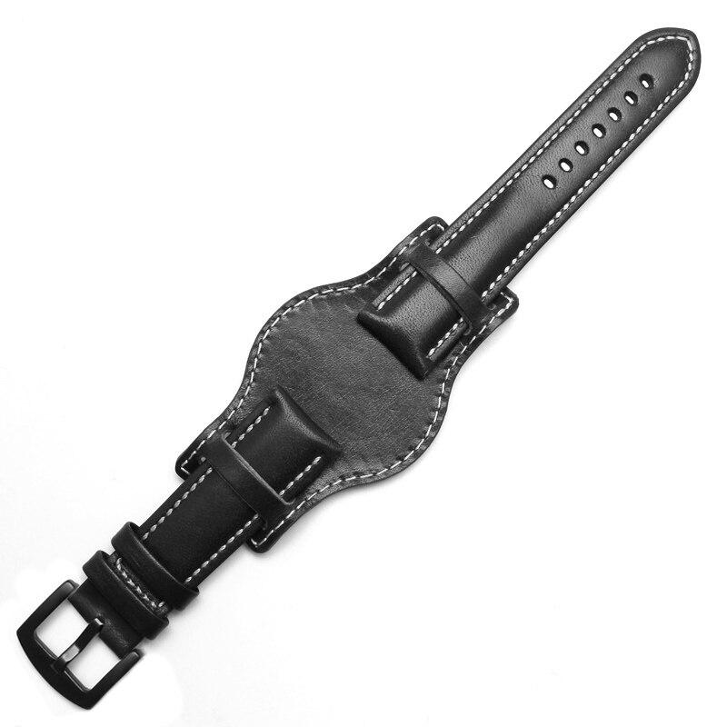 Pascal Leather Bund Strap With Stitching | Gentleman Rules