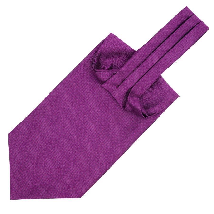 Patterned Solid Ascot Tie GR Violet 