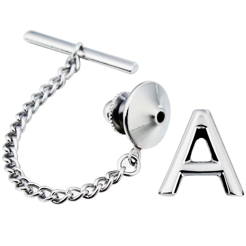 Personalized Monogram Silver-Tone Tie Tack GR 