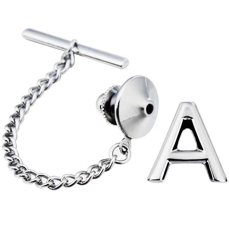 Personalized Monogram Silver-Tone Tie Tack GR A 