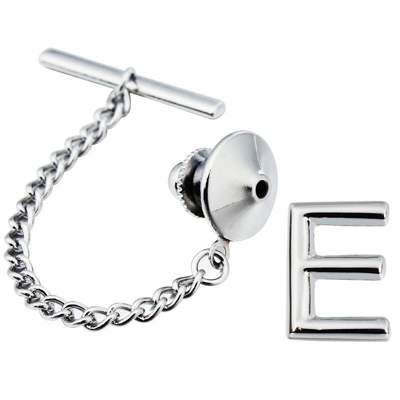Personalized Monogram Silver-Tone Tie Tack GR E 