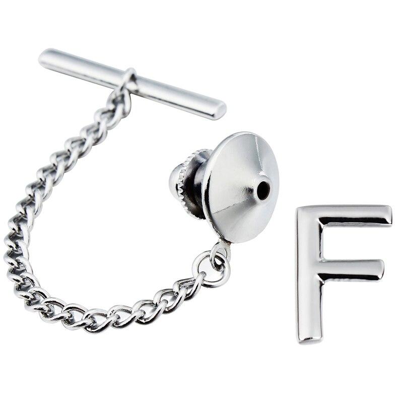 Personalized Monogram Silver-Tone Tie Tack GR F 