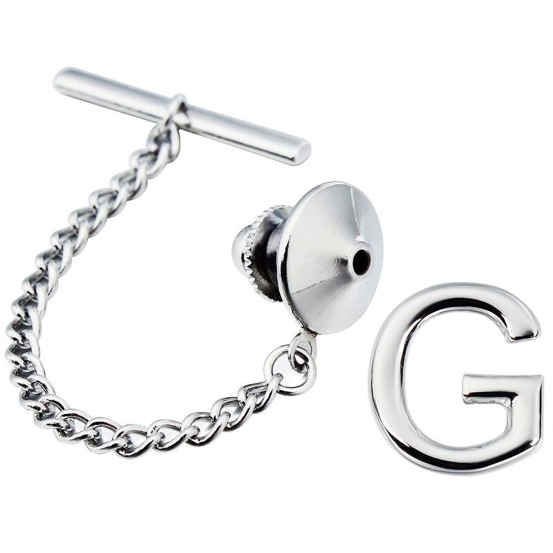 Personalized Monogram Silver-Tone Tie Tack GR G 