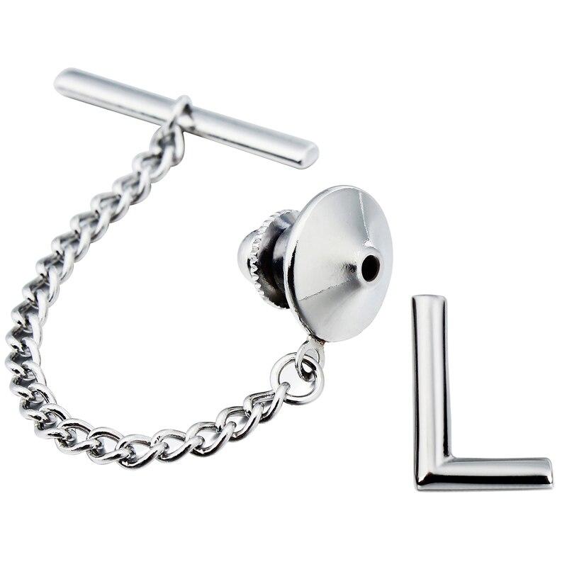 Personalized Monogram Silver-Tone Tie Tack GR L 