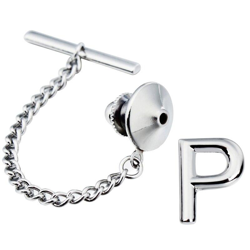 Personalized Monogram Silver-Tone Tie Tack GR P 